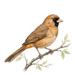 Abert's Towhee — watercolor illustration