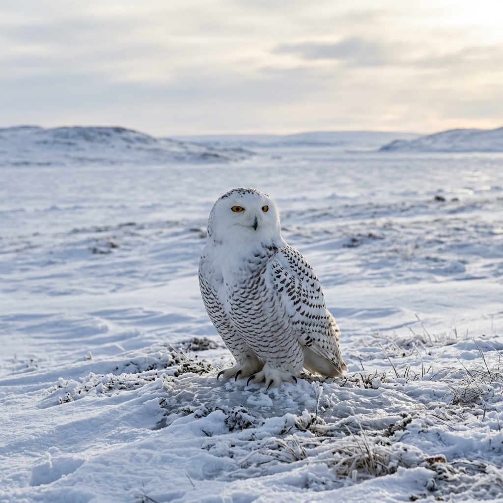 Snowy Owl in the Arctic Tundra