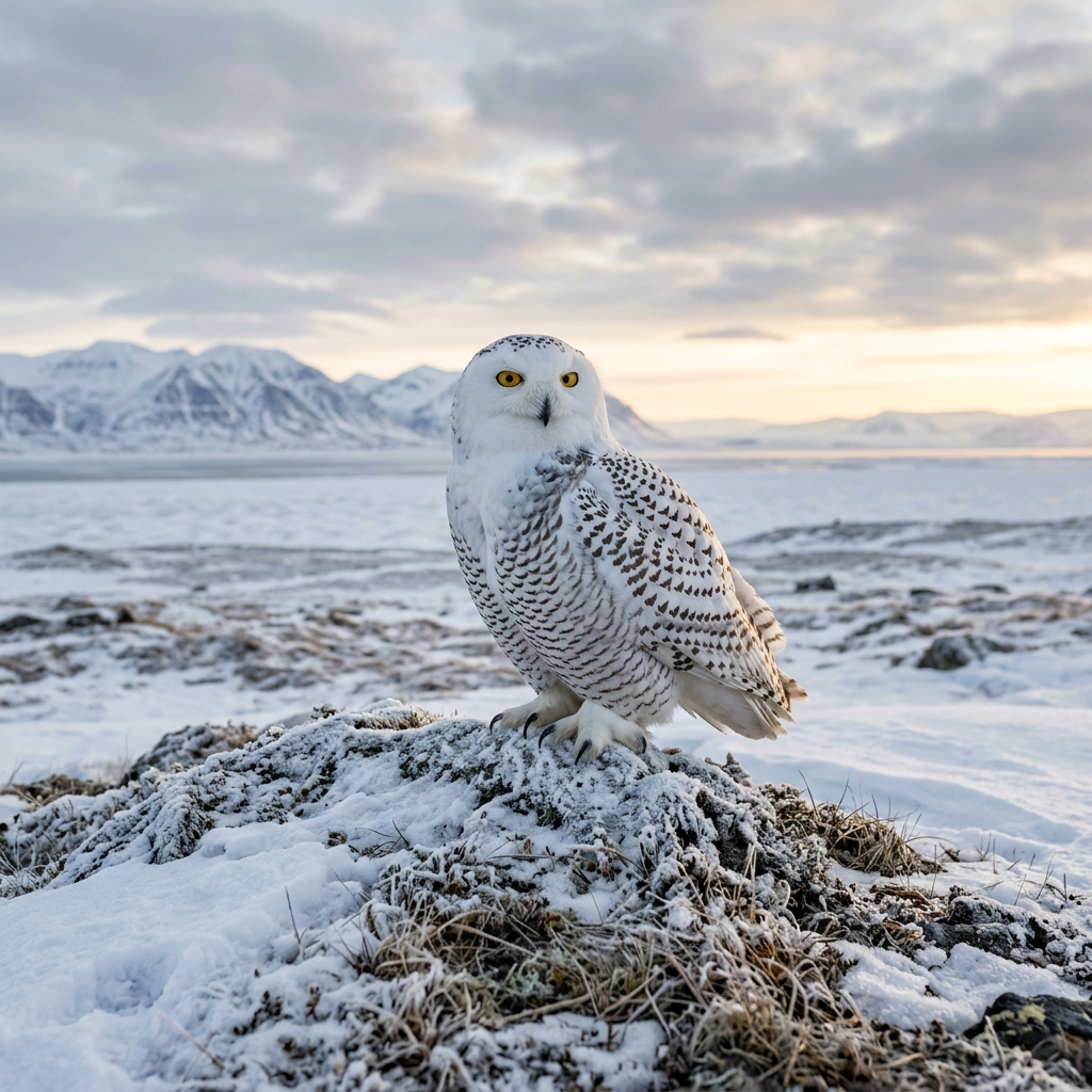 Snowy Owl in the Arctic Tundra