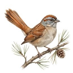 Bachman's Sparrow — watercolor illustration