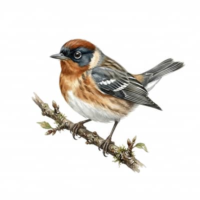 Bay-breasted Warbler — watercolor illustration
