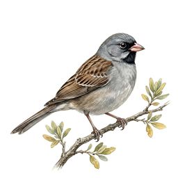 Black-chinned Sparrow — watercolor illustration