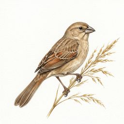 Botteri's Sparrow — watercolor illustration