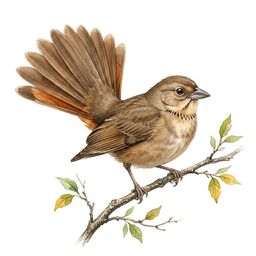 California Towhee — watercolor illustration