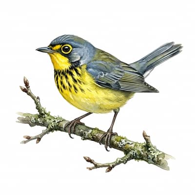 Canada Warbler — watercolor illustration