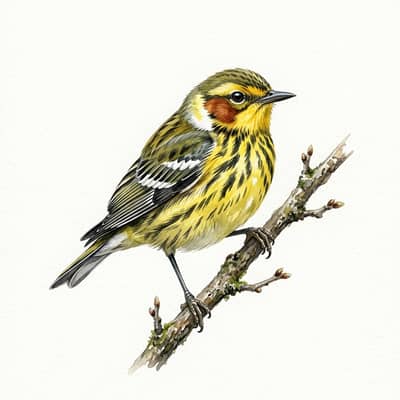 Cape May Warbler — watercolor illustration
