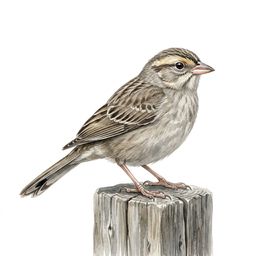Cassin's Sparrow — watercolor illustration