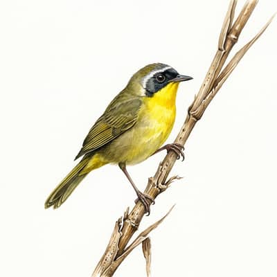 Common Yellowthroat — watercolor illustration