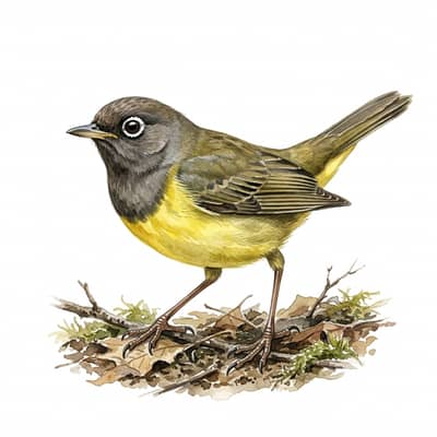 Connecticut Warbler — watercolor illustration