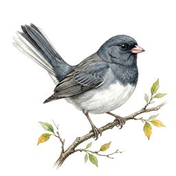 Dark-eyed Junco — watercolor illustration