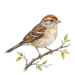 Field Sparrow — watercolor illustration