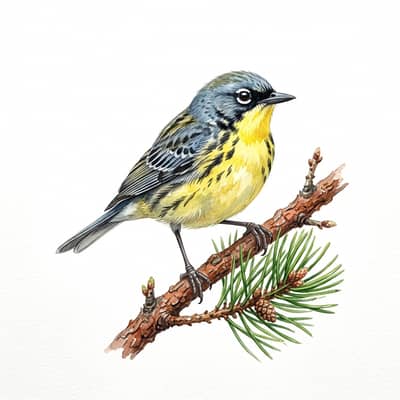 Kirtland's Warbler — watercolor illustration