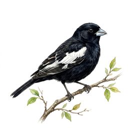 Lark Bunting — watercolor illustration