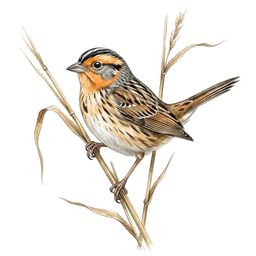 LeConte's Sparrow — watercolor illustration
