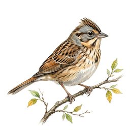 Lincoln's Sparrow — watercolor illustration