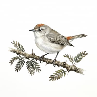 Lucy's Warbler — watercolor illustration
