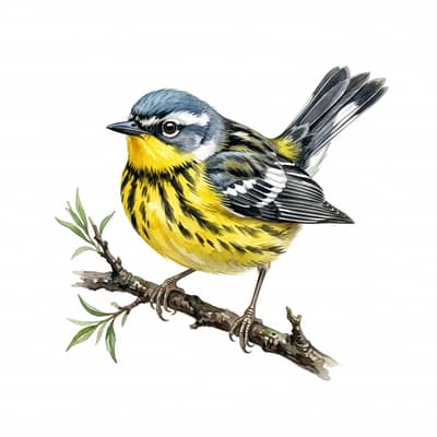 Magnolia Warbler — watercolor illustration