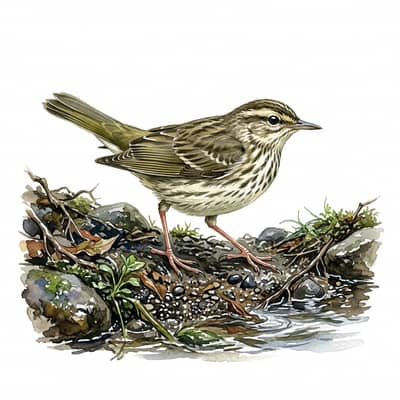 Northern Waterthrush — watercolor illustration