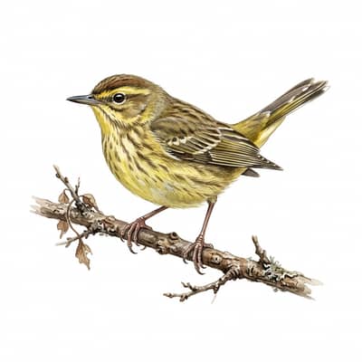 Palm Warbler — watercolor illustration