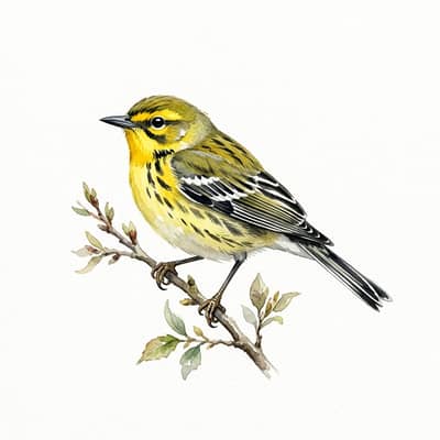 Prairie Warbler — watercolor illustration