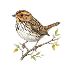 Saltmarsh Sparrow — watercolor illustration