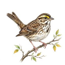 Savannah Sparrow — watercolor illustration