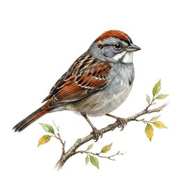 Swamp Sparrow — watercolor illustration