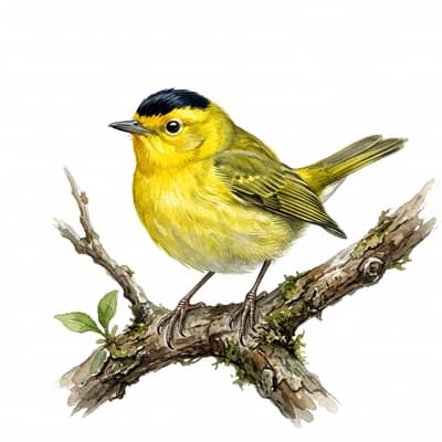 Wilson's Warbler — watercolor illustration