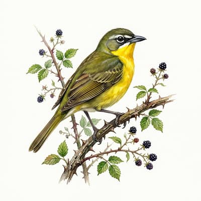 Yellow-breasted Chat — watercolor illustration