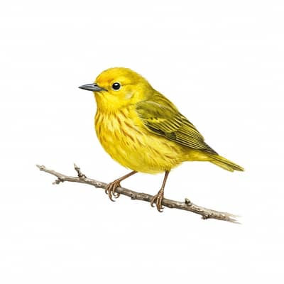 Yellow Warbler — watercolor illustration