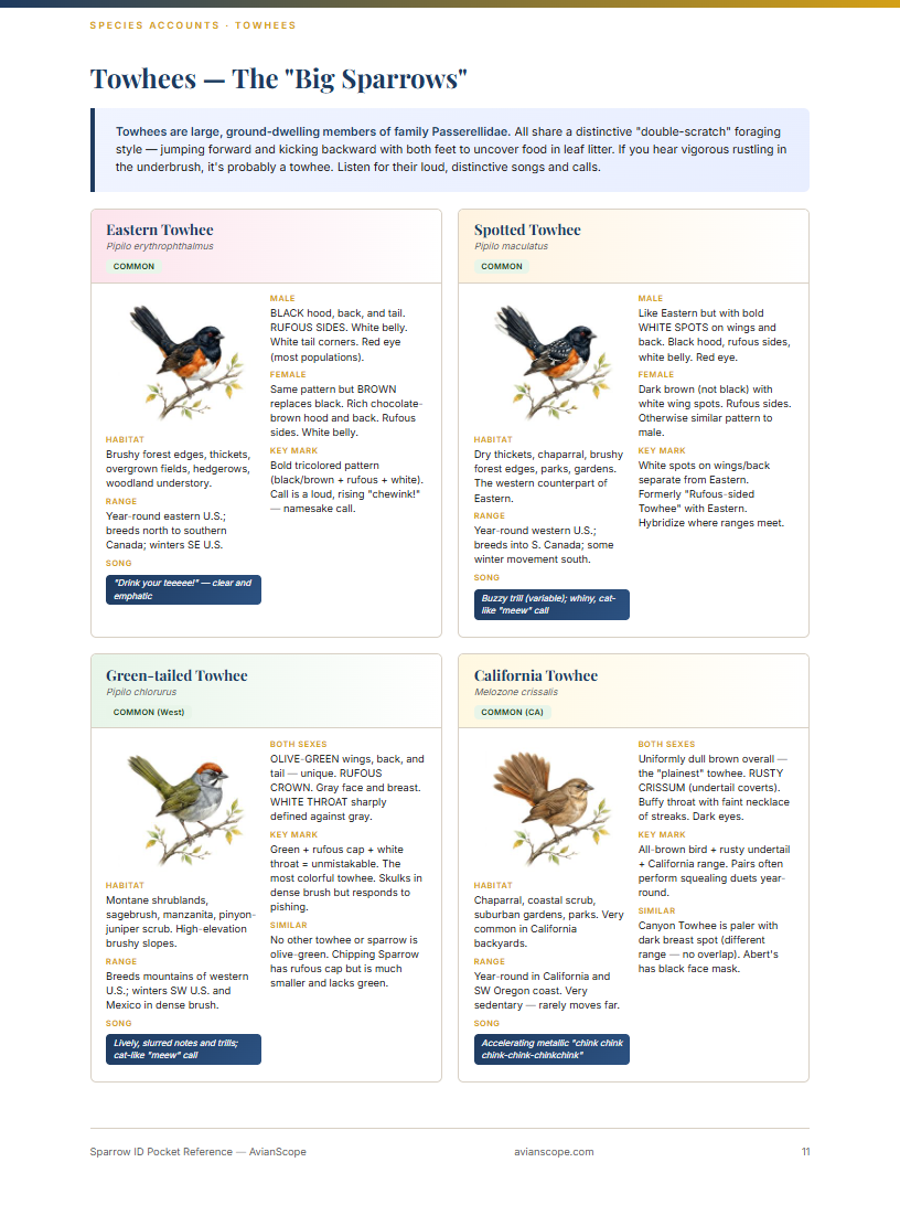 Towhees & Quick Reference
